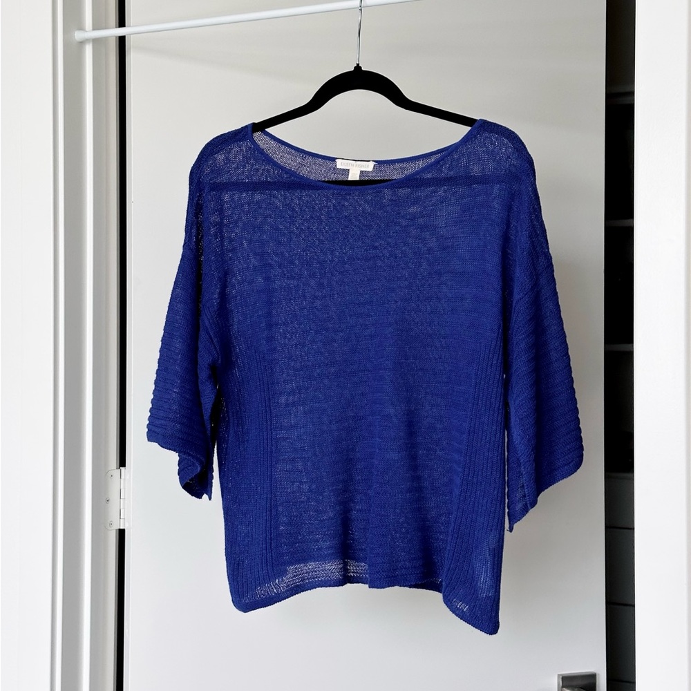 💌SOLD💌 Vintage Eileen Fisher Indigo Royal Blue Dolman Sleeve Sweater Top